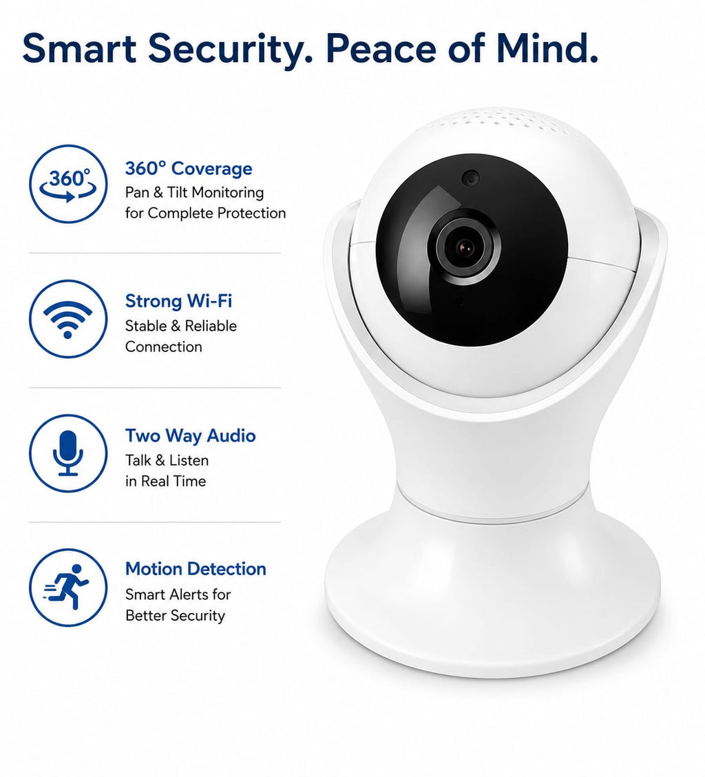 360° HD Wi-Fi Security Camera – Smart Home Monitoring Camera with Motion Detection & Two-Way Audio