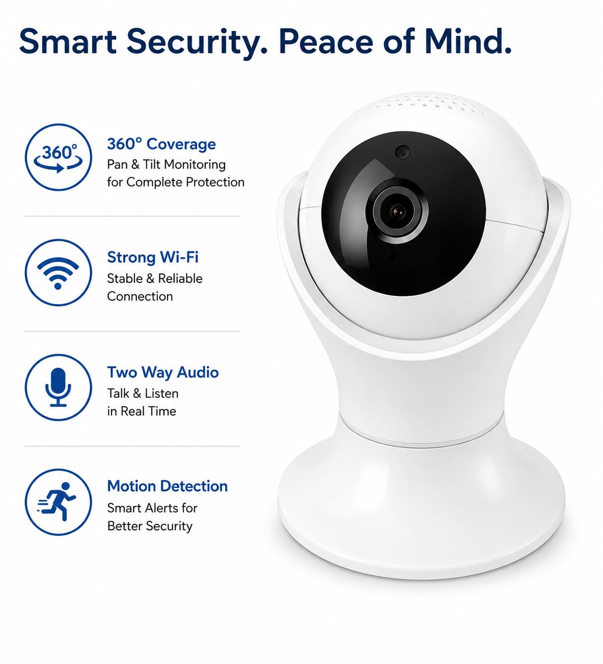 360° HD Wi-Fi Security Camera – Smart Home Monitoring Camera with Motion Detection & Two-Way Audio