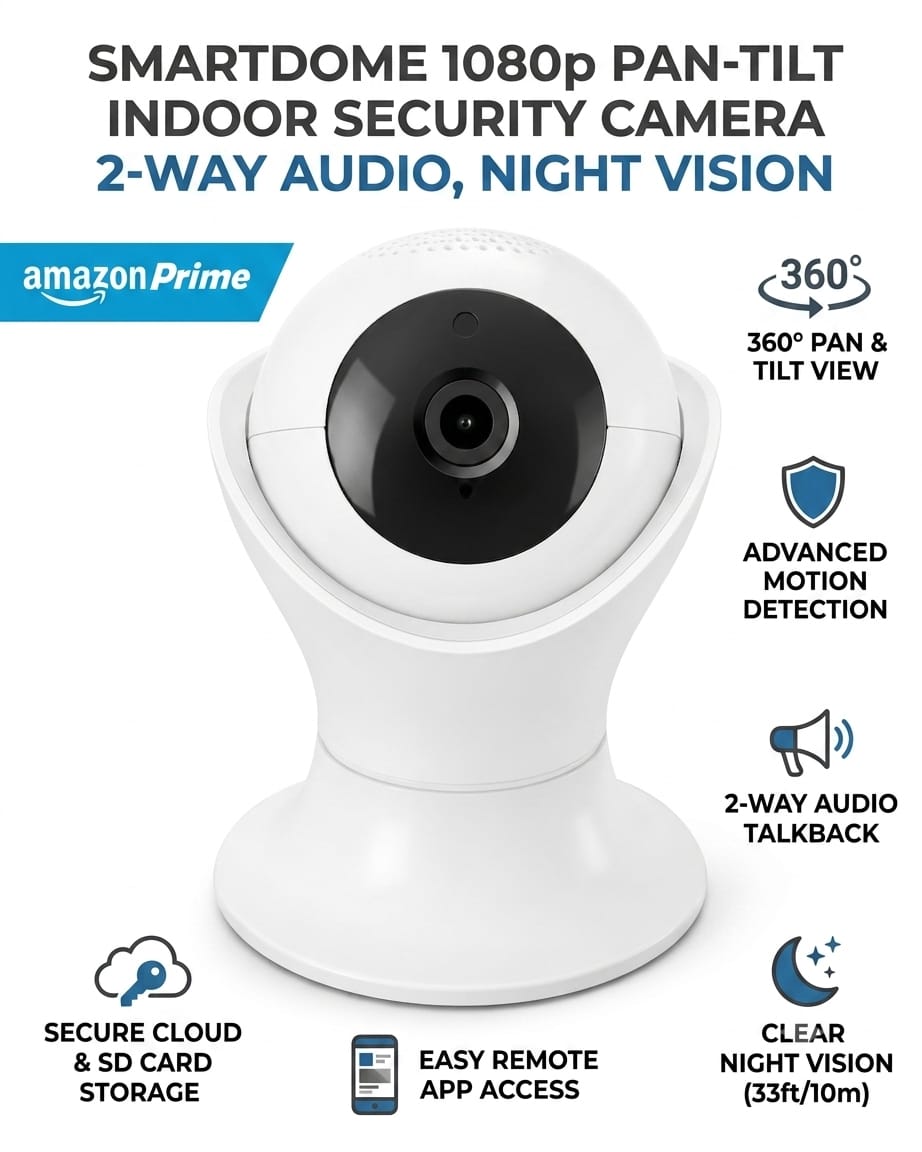 360° HD Wi-Fi Security Camera – Smart Home Monitoring Camera with Motion Detection & Two-Way Audio