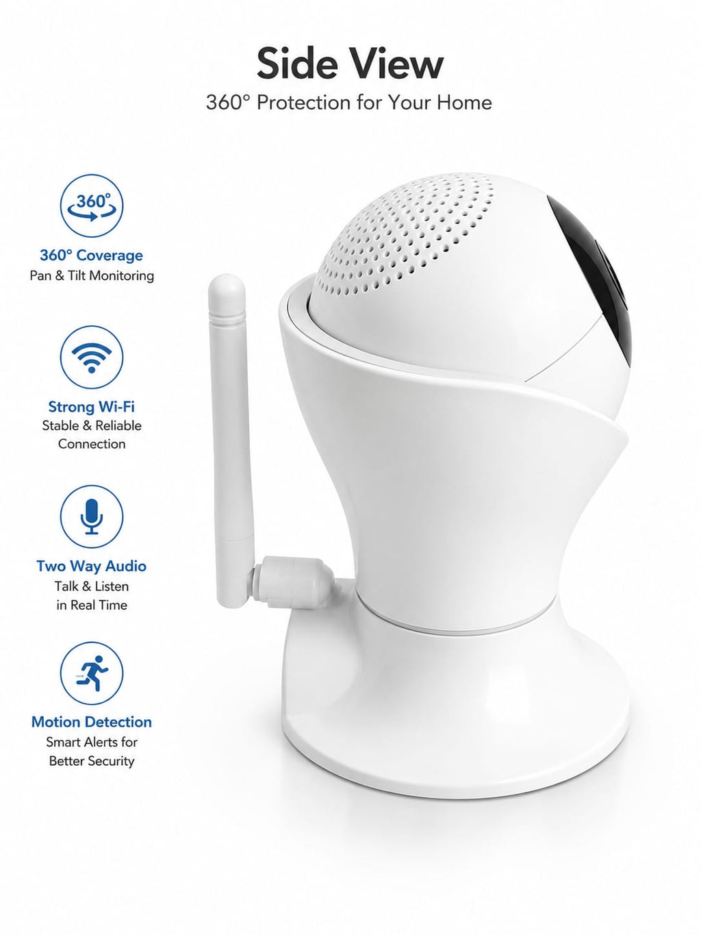 360° HD Wi-Fi Security Camera – Smart Home Monitoring Camera with Motion Detection & Two-Way Audio