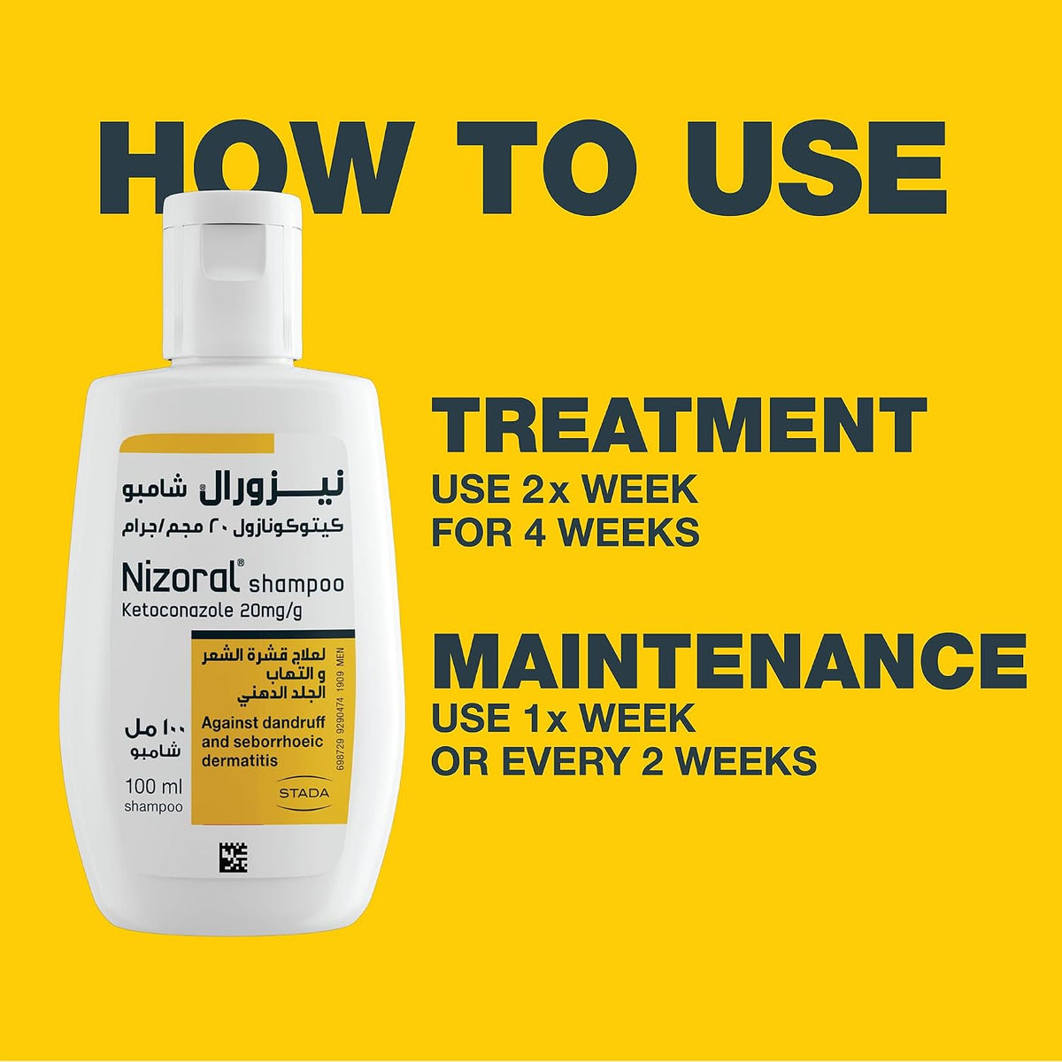 Nizoral® 2% Anti-Dandruff Shampoo, 100ml, Medical Treatment with Ketoconazole, Clinically Proven to Treat Dandruff, Flakes & Itching