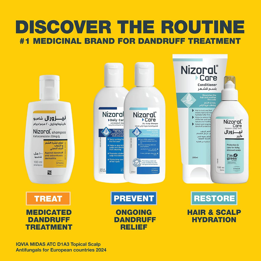 Nizoral® 2% Anti-Dandruff Shampoo, 100ml, Medical Treatment with Ketoconazole, Clinically Proven to Treat Dandruff, Flakes & Itching
